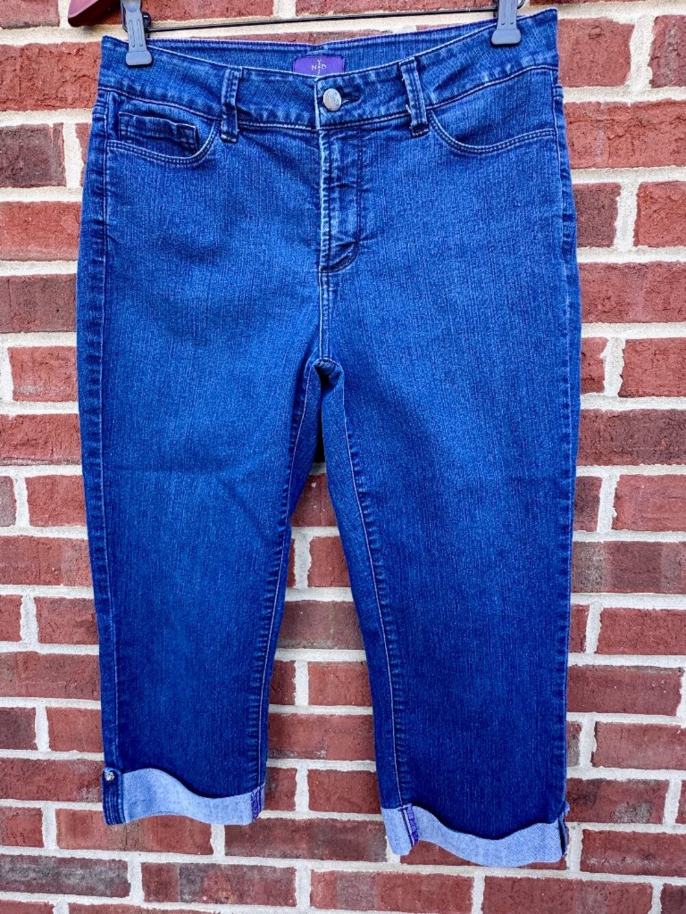 NYDJ Cropped Jeans Size 8 Stretch Lift x Tuck Mid Rise